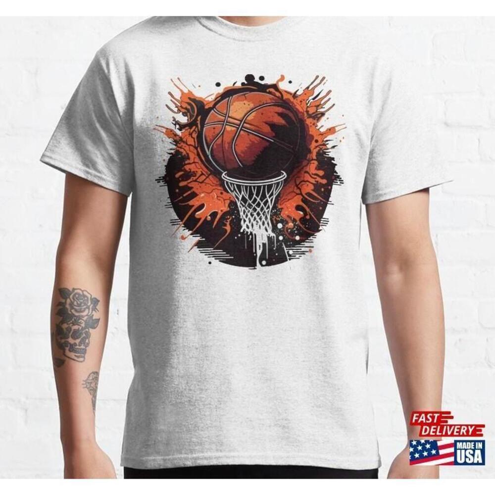 Burst Of Color In Basketball Illustration Classic Tshirt Unisex
